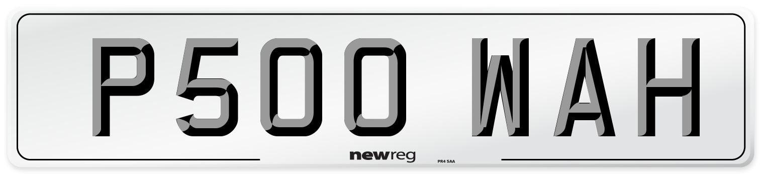 P500 WAH Number Plate from New Reg